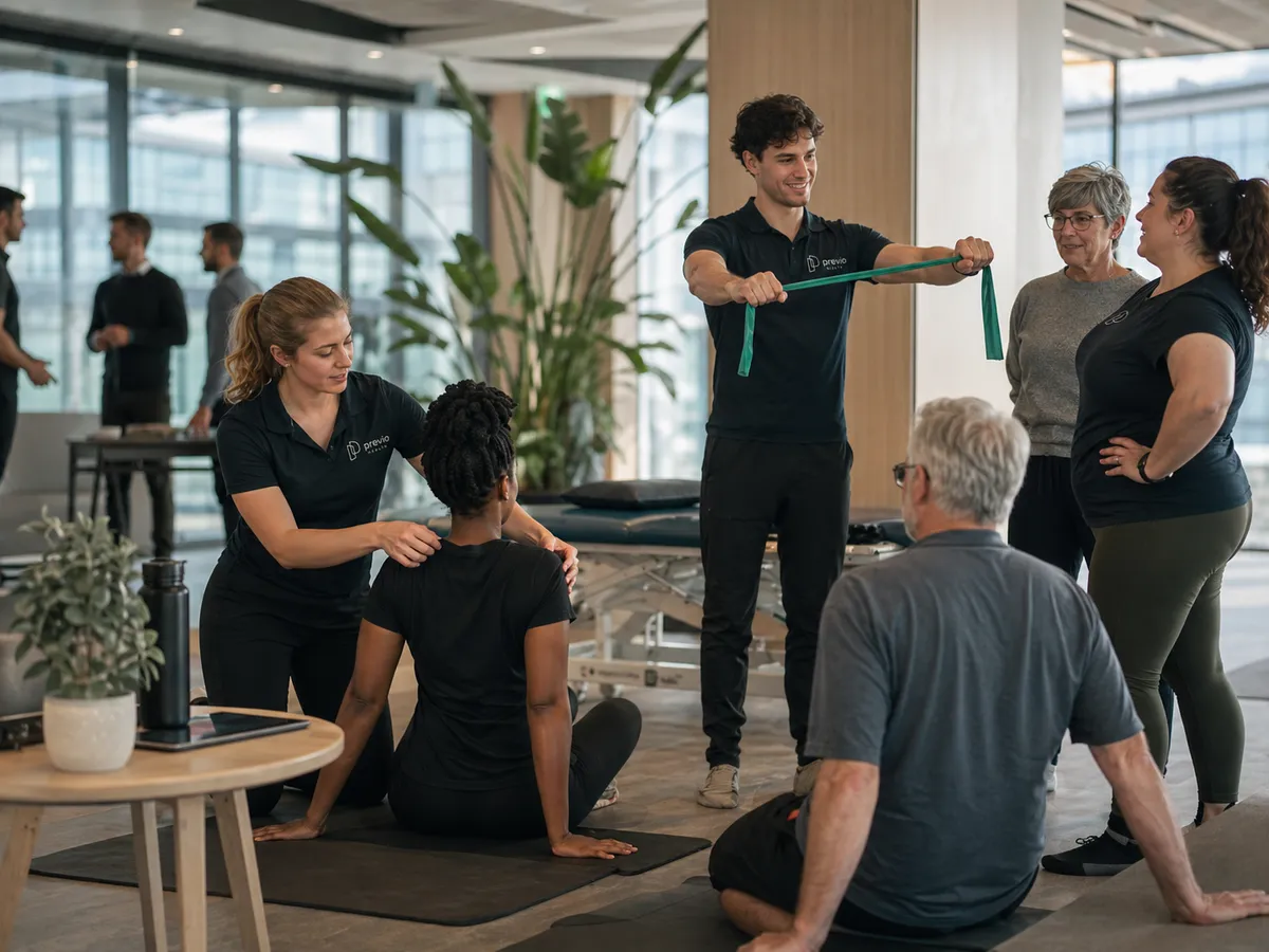 Previo Health Therapeuten beim Gruppenkurs
